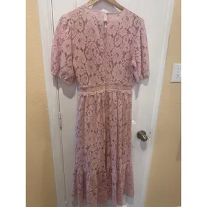 Fleur de Lis Lace Midi Dress BY SUGARLIPS MAUVE COLOR SIZE M thumbnail 3