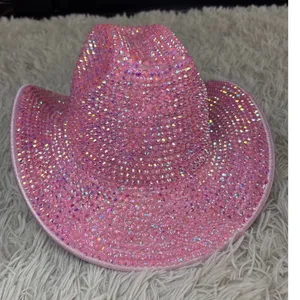Sparkling Pink Rhinestone Cowboy‎ Hat Bling Western NWOT thumbnail 1