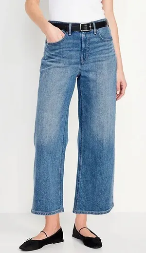 Old Navy Extra High‎ Rise Wide Leg Dark Wash Jeans thumbnail 1