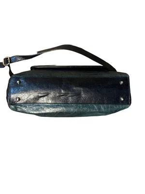 Pulicati Green & Black Crinkled Leather Cross Body Bag thumbnail 4