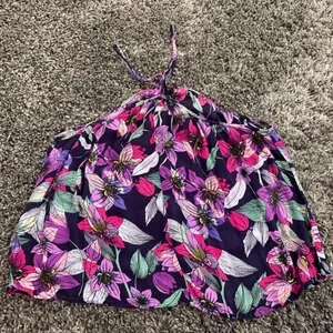 Lush Floral Halter Blouse thumbnail 3