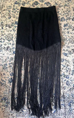 Boutique Fringe Skirt Black thumbnail 2