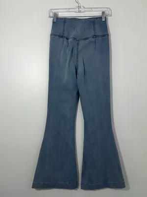Free People We The Free Venice Beach Flare Jeans Criss Cross Waist Size 26 thumbnail 4