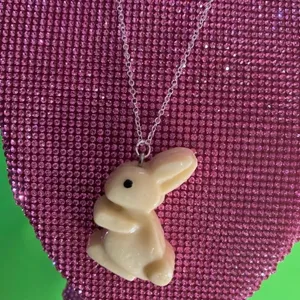 Bunny Rabbit Sterling Silver Necklace Kawaii Jewelry Egirl Lolita Emo girls gift thumbnail 1