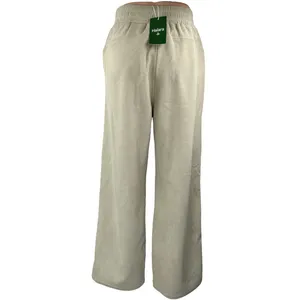 NEW Halara Cream Corduroy High Waist Straight Wide Leg Casual Trousers Pants XS thumbnail 3