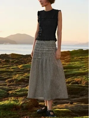 Uniqlo Cecilie Bahnsen Shirring Top | Sleeveless NWT Black Small thumbnail 3