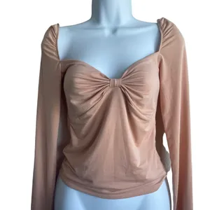Y2K Wilfred Women Cropped Top M‎ Blush Ruched Sweetheart Bodice Fairy Coquette thumbnail 7