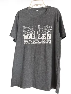 Boutique Wallen Graphic Crewneck T‑Shirt in Dark Gray thumbnail 1