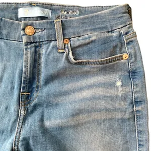7 For All Mankind light wash distressed high waist ankle skinny s26 denim thumbnail 8