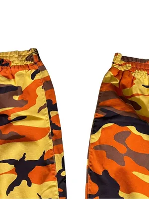 TNA Aritzia Camo Jogger Pants Orange Yellow Brown Drawstring Cotton Size Medium thumbnail 2