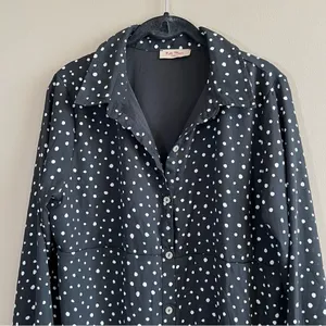 ✨ Full Moon Maternity Polka Dot Black White Dress Large‎ thumbnail 2