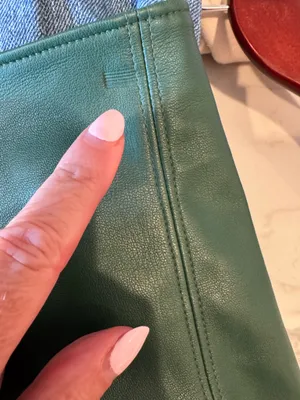 Hollister Dark Green Vegan Leather Mini Skirt High Waisted M thumbnail 5
