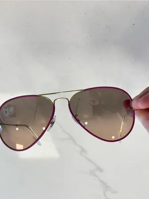 Ray Ban Aviator Full Color Pink & Gold 58mm thumbnail 4