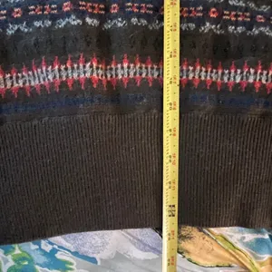 Lands'‎ End Women' Merino Wool V-Neck Long Sleeve Brown Fair Isle Sweater Small thumbnail 7