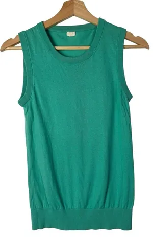 J. Crew Mint Green Knit‎ Clare Shell Sweater Vest XS thumbnail 1