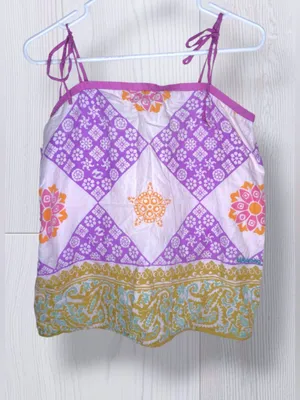 BILLABONG Boho Mandala Tile Printed Cami | Purple Yellow Tie Shoulder Top thumbnail 3