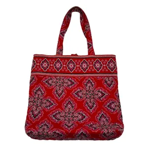 Vera Bradley Frankly Scarlet Quilted Tote Bag Red Paisley Travel Tote thumbnail 3
