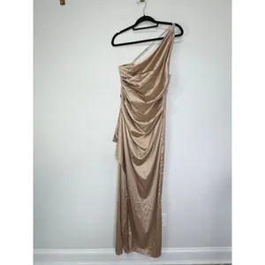 NEW Babyboo Ariel Maxi Dress Champagne Size Large Cocktail Gown thumbnail 3