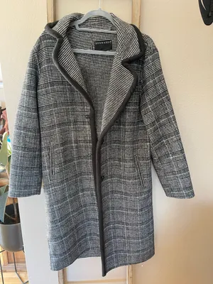 Bernardo Plaid | Houndstooth Wool Trench Coat Womens M thumbnail 1