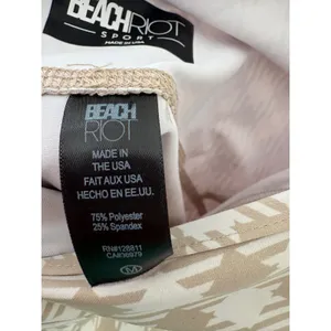 Beach Riot Sport Tan White Houndstooth Unitard Activewear Romper Size M USA thumbnail 3