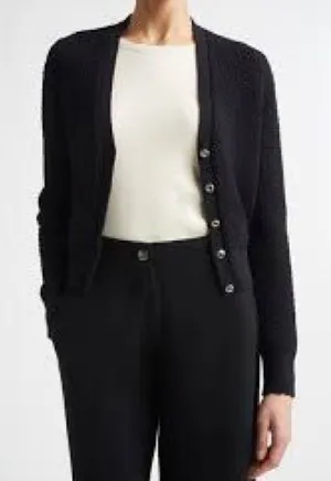 St. John Black Button-Front Knit Cardigan 1022 thumbnail 1