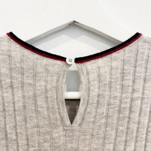 Joie‎ Filana Sweater Size S Gray Wool Ribbed Knit Scalloped Short Sleeve Office thumbnail 7