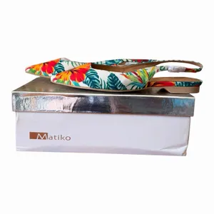 Matiko Tropical Hawaiian Floral Pointed Toe Slingback Flats 36 NIB thumbnail 5