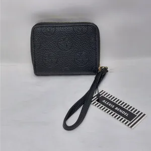 Alexis Bendel Womens Wristlet Wallet Black Pebbled Zip Around Coin Card Holder thumbnail 3