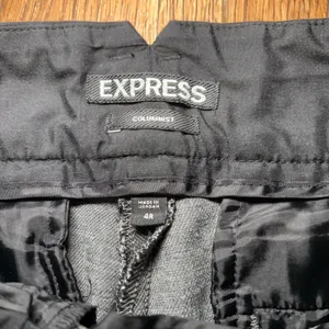 Express‎ Columnist Gray Stretch Dress Pants Black Trim Size 4R Corpcore Y2K work thumbnail 2