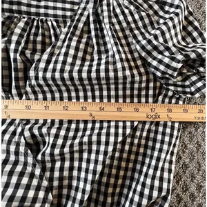 Madewell Women's Small Cross Front Wrap‎ Surplice Tie Top Black White Gingham thumbnail 6