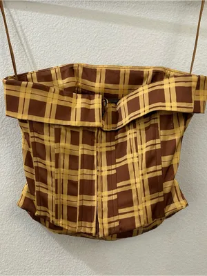 With Jean Carla Corset Top in Cher Plaid Size XS thumbnail 6