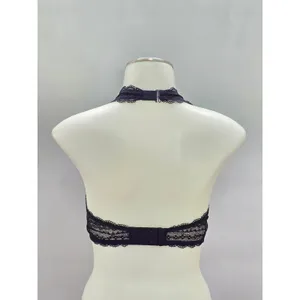 Black Halter Whimsy Romantic Boudoir Bridal Cottage Lingerie Lace Bralette Small thumbnail 4