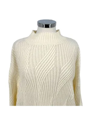 Market & Spruce Shaker Mock Neck Sweater Cream Size XXL NWT Minimalist Luxury thumbnail 2