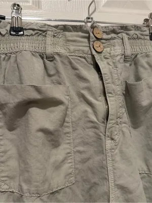 Zara Paperbag Jogger Pants Women’s US 6 Sage Green High Rise thumbnail 3