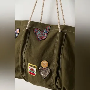 NWT Free People Been There Badge Tote Bag In Color Sea Serpent thumbnail 3