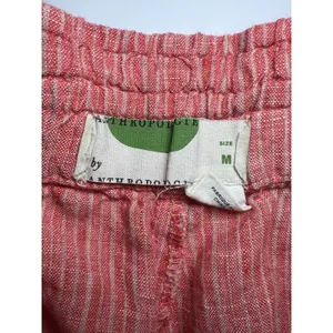 Anthropologie Beachcomber Embroidered Striped Linen Shorts Size M Drawstring thumbnail 5