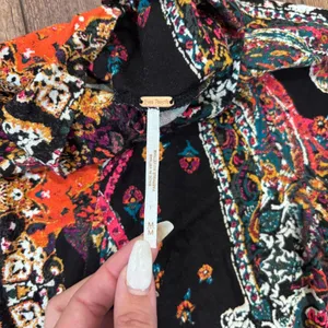 Free People All Dolled Up Open Back Long Sleeve Floral Paisley Mini Dress Size M thumbnail 4