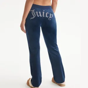 Juicy Couture Navy Blue Rhinestone Logo Velour Sweatpants Size L NWT🦋 thumbnail 4