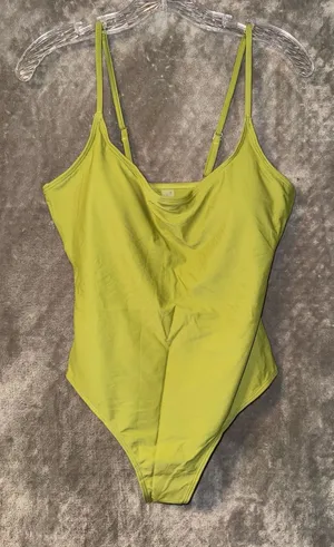 Shade & Shore Women's Sz XL Electric Yellow Plunge One Piece Swimsuit NWT thumbnail 1