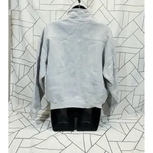 Nuvo‎ Cropped Quarter-Zip Sweatshirt High Collar Embroidered Gray Womens Size M thumbnail 4