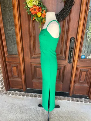Green Cutout Maxi Dress with Spaghetti Straps thumbnail 6