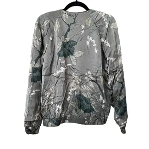 RITUALS Floral Satin‎ Bomber Jacket Medium Green thumbnail 2