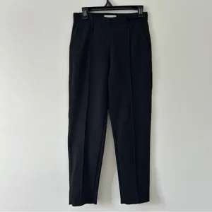 Everlane The Dream Pant Slim Straight Pintuck Pull On Pants Neutral Black S thumbnail 2