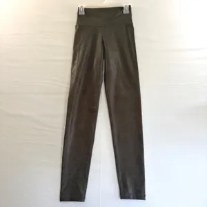 OFFLINE by Aerie Crackle Metallic High Waisted Leggings Olive Green‎ XS thumbnail 2