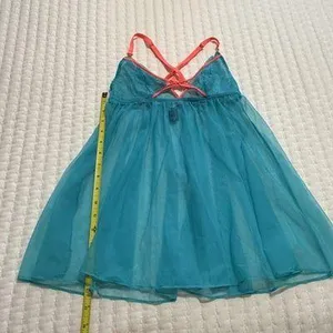 Victoria’s Secret Sheer Blue Coral Neon Lace Mesh Babydoll Lingerie Sz S Small thumbnail 3