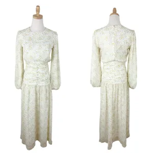 VEILED Randa Ruched Maxi Dress Honey Floral Sz XS NWT thumbnail 2