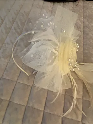 Ivory Floral Feather Fascinator Headpiece - Women Accessories Beige thumbnail 9