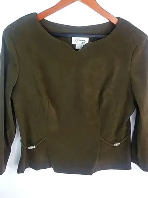 DJ Summers 14 Chocolate Zip Suit Top Plus Funeral thumbnail 1