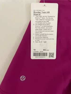 Lululemon NWT Wunder Train High Rise 6” Shorts Magenta Purple Size 10 thumbnail 5