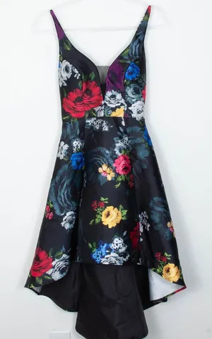 Sequin Hearts Womens Floral Hi Low‎ Sleeveless Cocktail Dress Size 3 Whimsigoth thumbnail 1